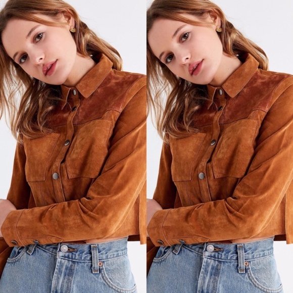 Urban Outfitters suede cropped gas jacket - Picture 5 of 7